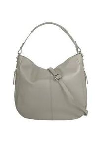 Shopper CLUTY, Damen, Gr. B/H/T: 34cm x 31cm x 9cm onesize, grau, Leder, leicht gl&auml;nzend, unifarben, Taschen Shopper, echt Leder, Made in Italy