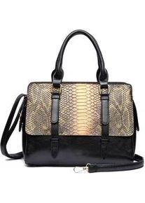 Umh&auml;ngetasche "Keola", Damen, Gr. B/H/T: 32cm x 22cm x 13cm onesize, gold, Lederimitat, Collezione Alessandro, Taschen Umh&auml;ngetasche, schimmerndes gepr&auml;gtes Material