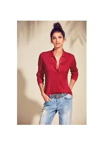 Polokragenpullover Heine "Polopullover", Damen, Gr. 38, rot, 100% Baumwolle, unifarben, Pullover