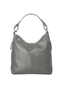 Henkeltasche Samantha Look, Damen, Gr. B/H/T: 30cm x 30cm x 12cm onesize, grau, Leder, gl&auml;nzend, Taschen, echt Leder, Made in Italy