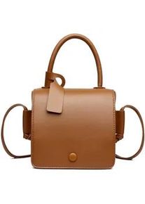 Umh&auml;ngetasche "Kira", Damen, Gr. B/H/T: 16cm x 16cm x 13cm onesize, braun (cognac), Lederimitat, Collezione Alessandro, Taschen Umh&auml;ngetasche, schlichtes Design