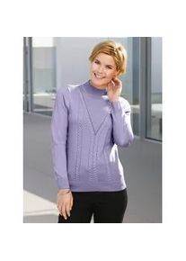 Stehkragenpullover Casual Looks "Pullover", Damen, Gr. 38, lila (flieder), 100% Polyacryl, unifarben, figurumspielend, Pullover Stehkragenpullover