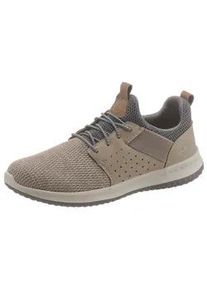 Slip-On Sneaker Skechers "Delson-Camben", Herren, Gr. 41, beige (taupe grau), Lederimitat, Textil, Schuhe, Slipper, Freizeitschuh mit praktischem Gummizug, Topseller