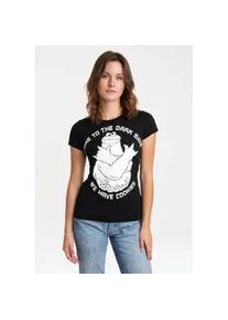 T-Shirt logoshirt "Sesamstrasse - Kr&uuml;melmonster Dark Side", Damen, Gr. M, schwarz, 100% Baumwolle, bedruckt, lang, Rundhals, Shirts T-Shirt, mit lizenziertem Print