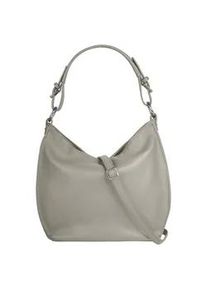 Shopper Samantha Look, Damen, Gr. B/H/T: 36cm x 30cm x 10cm onesize, grau, Leder, leicht gl&auml;nzend, unifarben, Taschen Shopper, echt Leder, Made in Italy