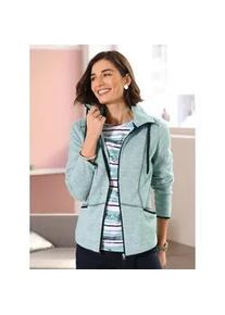 Fleecejacke Classic Basics, Damen, Gr. 46, gr&uuml;n (salbei, meliert), 100% Polyester, meliert, Jacken Fleecejacke