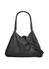 Shopper Samantha Look, Damen, Gr. B/H/T: 34cm x 24cm x 9cm onesize, grau, Leder, leicht gl&auml;nzend, unifarben, Taschen Shopper, echt Leder, Made in Italy