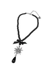 Allg&auml;u Rebell Kette mit Anh&auml;nger ALLG&Auml;U REBELL "Sonia", Damen, Gr. onesize, Glas, schwarz, Basic, Halsketten, mit Edelwei&szlig; Anh&auml;nger