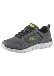Sneaker Skechers "TRACK-KNOCKHILL", Herren, Gr. 43, grau (grau, schwarz), Leder, Textil, Schuhe Sneaker, mit gepolsterter Innensohle, Freizeitschuh, Halbschuh, Schn&uuml;rschuh