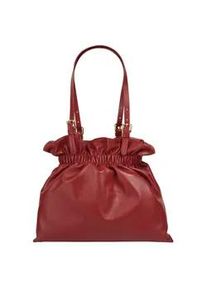Shopper Samantha Look, Damen, Gr. B/H/T: 25cm x 25cm x 10cm onesize, rot, Leder, unifarben, Taschen Shopper, echt Leder, Made in Italy