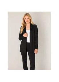 Strickjacke Base Level "Yayla", Damen, Gr. 38, schwarz, Strick, Obermaterial: 94% Viskose, 6% Elasthan, unifarben, figurumspielend h&uuml;ftlang, tiefer Rundhals, Strickjacken Strickjacke, In elastischem Feinstrick, Topseller