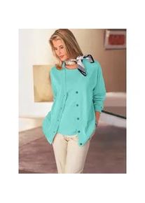 Classic Dog Strickpullover CLASSIC "Twinset", Damen, Gr. 40, blau (t&uuml;rkis), 100% Polyacryl, unifarben, figurumspielend, Pullover Twinset