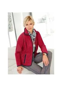Fleecejacke Casual Looks, Damen, Gr. 40, rot, 100% Polyester, gemustert, unifarben, Jacken Fleecejacke