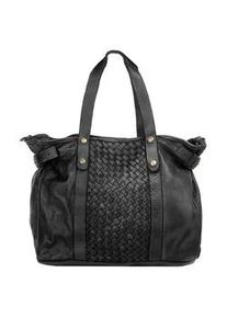 Shopper Samantha Look, Damen, Gr. B/H/T: 40cm x 32cm x 18cm onesize, schwarz, Leder, vintage, Taschen Shopper, echt Leder, Made in Italy