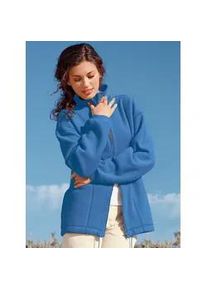 Fleecejacke Casual Looks, Damen, Gr. 27, blau (jeansblau), 100% Polyester, unifarben, l&auml;ssig geschnitten, Jacken Fleecejacke