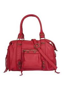 Shopper Samantha Look, Damen, Gr. B/H/T: 34cm x 27cm x 12cm onesize, rot, Leder, vintage, Taschen Shopper, echt Leder, Made in Italy