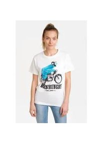 T-Shirt logoshirt "Sesamstrasse - Kr&uuml;melmonster Motorrad", Damen, Gr. 5XL, wei&szlig;, 100% Baumwolle, bedruckt, normal, Rundhals, Shirts T-Shirt, mit lizenziertem Print