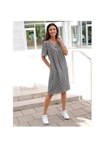 Tunikakleid Inspirationen "Tunika-Kleid", Damen, Gr. 46, Normalgr&ouml;&szlig;en, blau (dunkeltaupe, marine, bedruckt), 100% Viskose, bedruckt, gemustert, mehrfarbig, kurz, V-Ausschnitt, Kleider