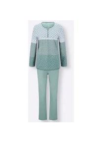 w&auml;schepur Schlafanzug W&Auml;SCHEPUR, Damen, Gr. 40/42, gr&uuml;n (ecru, kalkmint), 100% Baumwolle, Homewear-Sets Schlafanzug