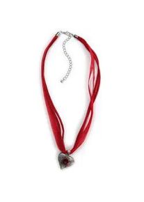 Allg&auml;u Rebell Kette mit Anh&auml;nger ALLG&Auml;U REBELL "Gerda", Damen, Gr. onesize, Metall, rot, Basic, Halsketten, mit Leder- und Organzaband