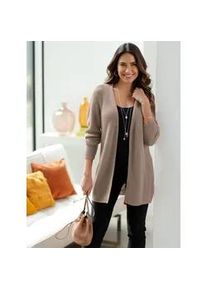 Strickjacke Classic Basics, Damen, Gr. 46, beige (sesam), 100% Polyacryl, unifarben, Strickjacken Strickjacke