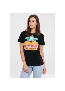 T-Shirt logoshirt "Simpsons - Krusty, der Clown", Damen, Gr. 5XL, schwarz, 100% Baumwolle, unifarben, normal, Rundhals, Shirts T-Shirt, mit lizenziertem Print