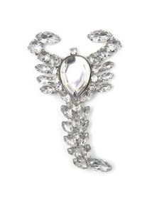 Brosche "Skorpion", Damen, wei&szlig;, Messing, Collezione Alessandro, Broschen Brosche, mit hochwertigen Kunststoffsteinen