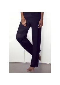 Schlafhose Lascana, Damen, Gr. 40/42, N-Gr, schwarz, Single Jersey, Obermaterial: 95% Viskose, 5% Elasthan. Spitze: 88% Polyamid, 12% Elasthan, unifarben, Basic lang, Hosen Schlafhose, mit edlen Spitzendetails