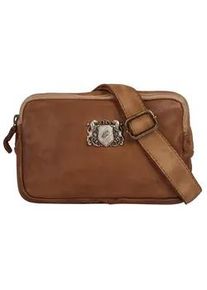 Umh&auml;ngetasche Samantha Look, Damen, Gr. B/H/T: 22cm x 14cm x 3cm onesize, braun (cognac), Leder, leicht gl&auml;nzend, unifarben, Taschen Umh&auml;ngetasche, echt Leder, Made in Italy