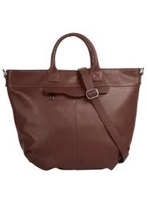 Henkeltasche Samantha Look, Damen, Gr. B/H/T: 43cm x 29cm x 11cm onesize, braun, Leder, leicht gl&auml;nzend, unifarben, Taschen, echt Leder, Made in Italy