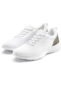 Sneaker Lascana "Turnschuhe", Damen, Gr. 35, wei&szlig;, Obermaterial: 100% Textilmaterial. Decksohle: 100% Textilmaterial. Futter: 100% Textilmaterial. Laufsohle: 100% Synthetik, unifarben, Basic, Schuhe Sneaker, Schn&uuml;rhalbschuh, Halbschuh, Freizeitschuh ultraleicht VEGAN