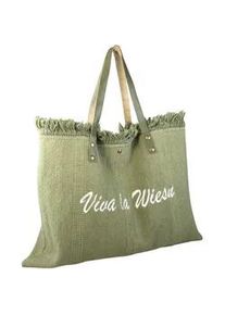 Allg&auml;u Rebell Schultertasche ALLG&Auml;U REBELL "Viva la Wiesn", Damen, Gr. B/H/T: 52cm x 37cm x 5cm onesize, gr&uuml;n, Baumwolle, Taschen Schultertasche, perfekt zum Dirndl f&uuml;rs Oktoberfest
