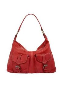 Shopper CLUTY, Damen, Gr. B/H/T: 36cm x 25cm x 11cm onesize, rot, Leder, leicht gl&auml;nzend, unifarben, Taschen Shopper, echt Leder, Made in Italy