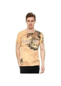 T-Shirt Rusty Neal, Damen, Gr. L, braun (camelfarben), 100% Baumwolle, bedruckt, normal, Rundhals, Shirts T-Shirt, mit eindrucksvollem Print