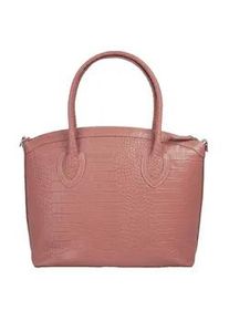 Henkeltasche CLUTY, Damen, Gr. B/H/T: 32cm x 27cm x 5cm onesize, rosa (alt, rosa), Leder, Taschen, echt Leder, Made in Italy
