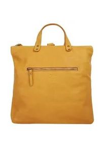 Umh&auml;ngetasche CLUTY, Damen, Gr. B/H/T: 28cm x 33cm x 7cm onesize, gelb, Leder, vintage, Taschen Umh&auml;ngetasche, echt Leder, Made in Italy