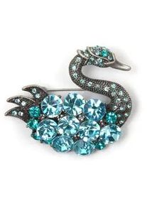 Brosche "Svea", Damen, blau (t&uuml;rkis), Glas, Collezione Alessandro, Broschen Brosche, mit hochwertigen Glassteinen