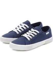 Sneaker Lascana, Damen, Gr. 41, blau (marine), Obermaterial: 100% Textilmaterial. Decksohle: 100% Textilmaterial. Futter: 100% Textilmaterial. Laufsohle: 100% Synthetik, unifarben, Basic, Schuhe Skaterschuh Canvassneaker Sneaker low, aus Textil, Schn&uuml;rhalbschuh, Freizeitschuh, Turnschuh