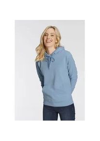 Kapuzensweatshirt Fruit of the Loom "Classic hooded Sweat Lady-Fit", Damen, Gr. XS (34), blau (hellblau), Sweatware, Obermaterial: 80% Baumwolle, 20% Polyester, unifarben, figurumspielend h&uuml;ftlang, Rundhals, B&uuml;ndchen, Sweatshirts, mit K&auml;ngurutaschen