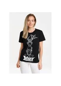 T-Shirt logoshirt "Asterix der Gallier - Asterix Skizze", Damen, Gr. S, schwarz, 100% Baumwolle, bedruckt, normal, Rundhals, Shirts T-Shirt, mit lizenziertem Print