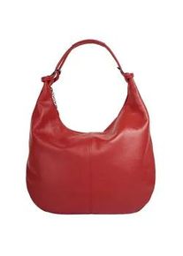 Shopper CLUTY, Damen, Gr. B/H/T: 35cm x 33cm x 7cm onesize, rot, Leder, leicht gl&auml;nzend, unifarben, Taschen Shopper, echt Leder, Made in Italy