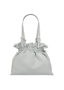 Shopper Samantha Look, Damen, Gr. B/H/T: 25cm x 25cm x 10cm onesize, grau, Leder, unifarben, Taschen Shopper, echt Leder, Made in Italy