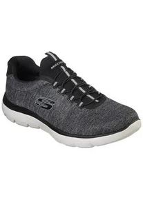 Slip-On Sneaker Skechers "SUMMITS", Herren, Gr. 41, schwarz-wei&szlig; (schwarz, wei&szlig;), Textil, Schuhe, Slipper, Freizeitschuh in komfortabler Schuhweite