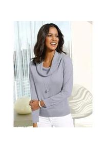 WITT Wasserfallpullover "Pullover", Damen, Gr. 48, grau (grau, meliert), 55% Baumwolle, 45% Viskose, unifarben, Pullover