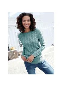 Strickpullover Casual Looks "Pullover", Damen, Gr. 42, gr&uuml;n (jadegr&uuml;n), 100% Baumwolle, unifarben, Pullover Strickpullover