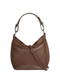 Shopper Samantha Look, Damen, Gr. B/H/T: 36cm x 30cm x 10cm onesize, braun, Leder, leicht gl&auml;nzend, unifarben, Taschen Shopper, echt Leder, Made in Italy