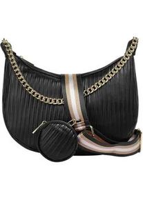 Umh&auml;ngetasche CLUTY, Damen, Gr. B/H/T: 32cm x 22cm x 4cm onesize, schwarz, Leder, leicht gl&auml;nzend, unifarben, Taschen Umh&auml;ngetasche, echt Leder, Made in Italy