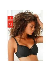 B&uuml;gel-BH Petite Fleur, Damen, Gr. 95, Cup D, schwarz-wei&szlig; (wei&szlig;, schwarz), Jersey, Obermaterial: 79% Baumwolle, 8% Polyamid, 8% Polyester, 5% Elasthan, BHs BH BH-Set B&uuml;gel-BH Dirndl-BH W&auml;sche, aus Baumwolljacquard im Dirndl-Schnitt, Dessous