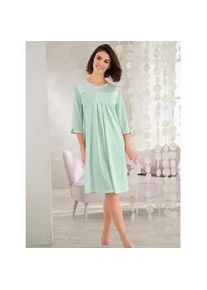 Nachthemd Ascafa "Nachthemd", Damen, Gr. 44/46, Normalgr&ouml;&szlig;en, gr&uuml;n (mint), 50% Baumwolle, 50% Modal, gebl&uuml;mt, gemustert, unifarben, Kleider Nachthemd
