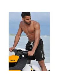 Badeshorts Chiemsee, Herren, Gr. M (50), N-Gr, schwarz, Microfaser, Polyester, unifarben, Badehosen Badeshorts, sportliche Bade-Shorts, elastischer Bund, mit Au&szlig;enkordel